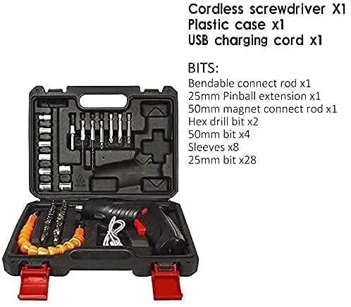 47 in 1 Cordless Electric Screwdriver Drill Kit with Built-in LED Light Rechargeable Wireless Power Screw Gun Tool Set for Home Office DIY Repair image 7