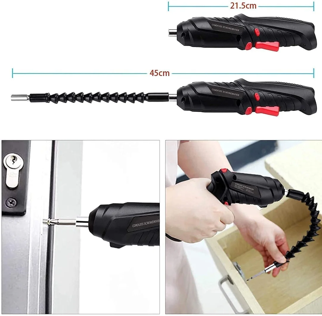 47 in 1 Cordless Electric Screwdriver Drill Kit with Built-in LED Light Rechargeable Wireless Power Screw Gun Tool Set for Home Office DIY Repair image 5