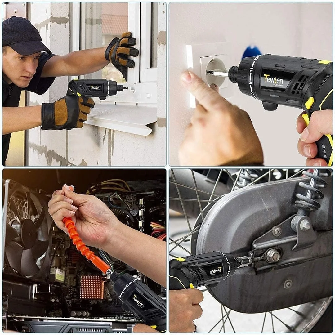 47 in 1 Cordless Electric Screwdriver Drill Kit with Built-in LED Light Rechargeable Wireless Power Screw Gun Tool Set for Home Office DIY Repair image 8