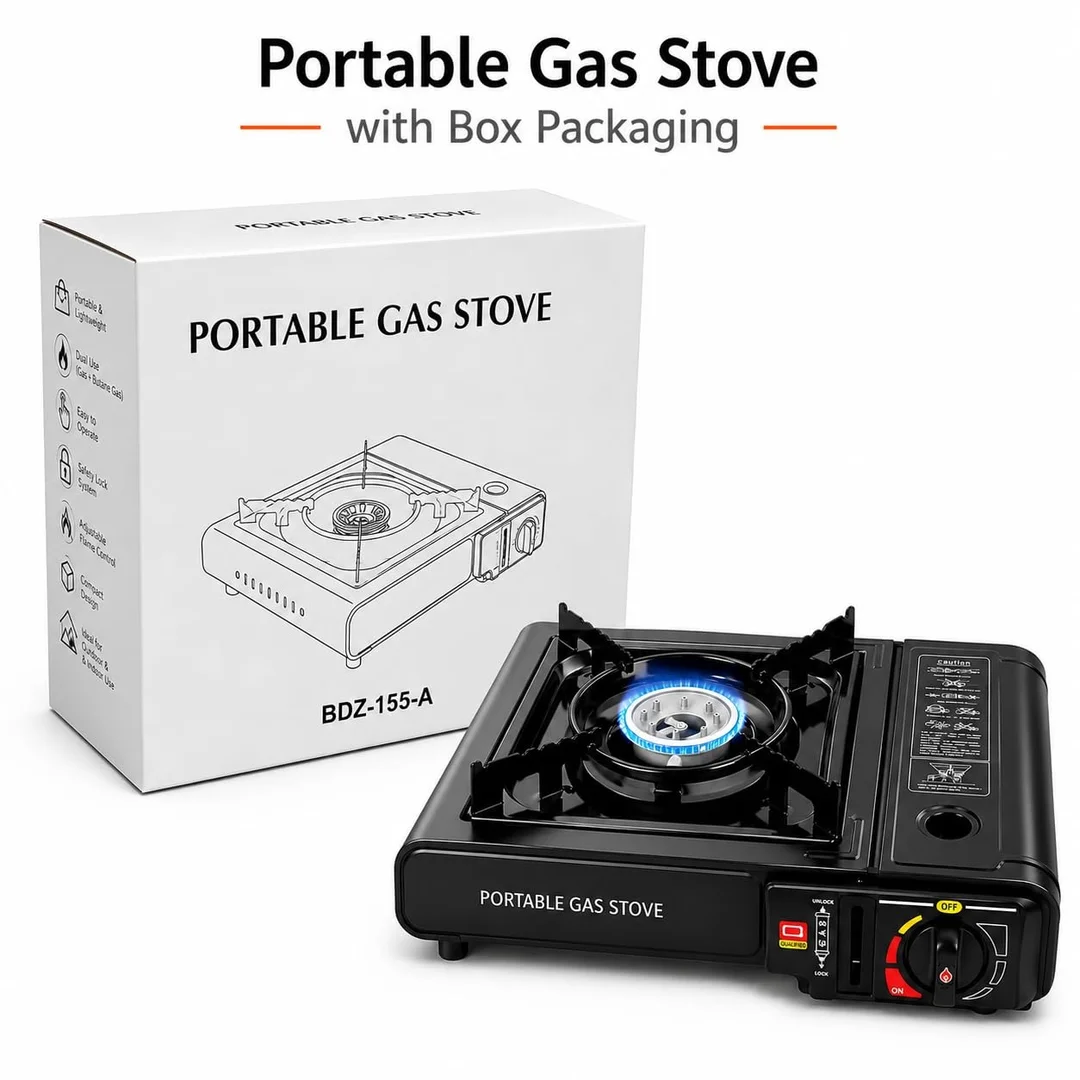 2 in 1 Portable Camping Gas Stove Butane Gas & LPG Cylinder Compatible Single Burner Stove with Automatic Piezo Ignition for Outdoor Cooking Picnic Trekking Emergency Use image 4