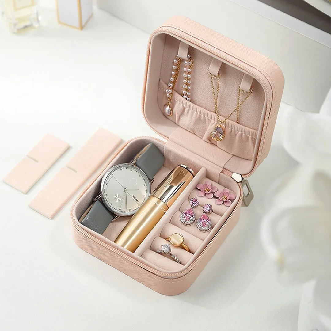 Mini PU Leather Jewelry Box Portable Travel Jewelry Storage Case with Soft Velvet Lining for Rings, Earrings, Necklaces, Bracelets & Small Accessories Compact Jewellery Organizer for Women Multicolor image 3