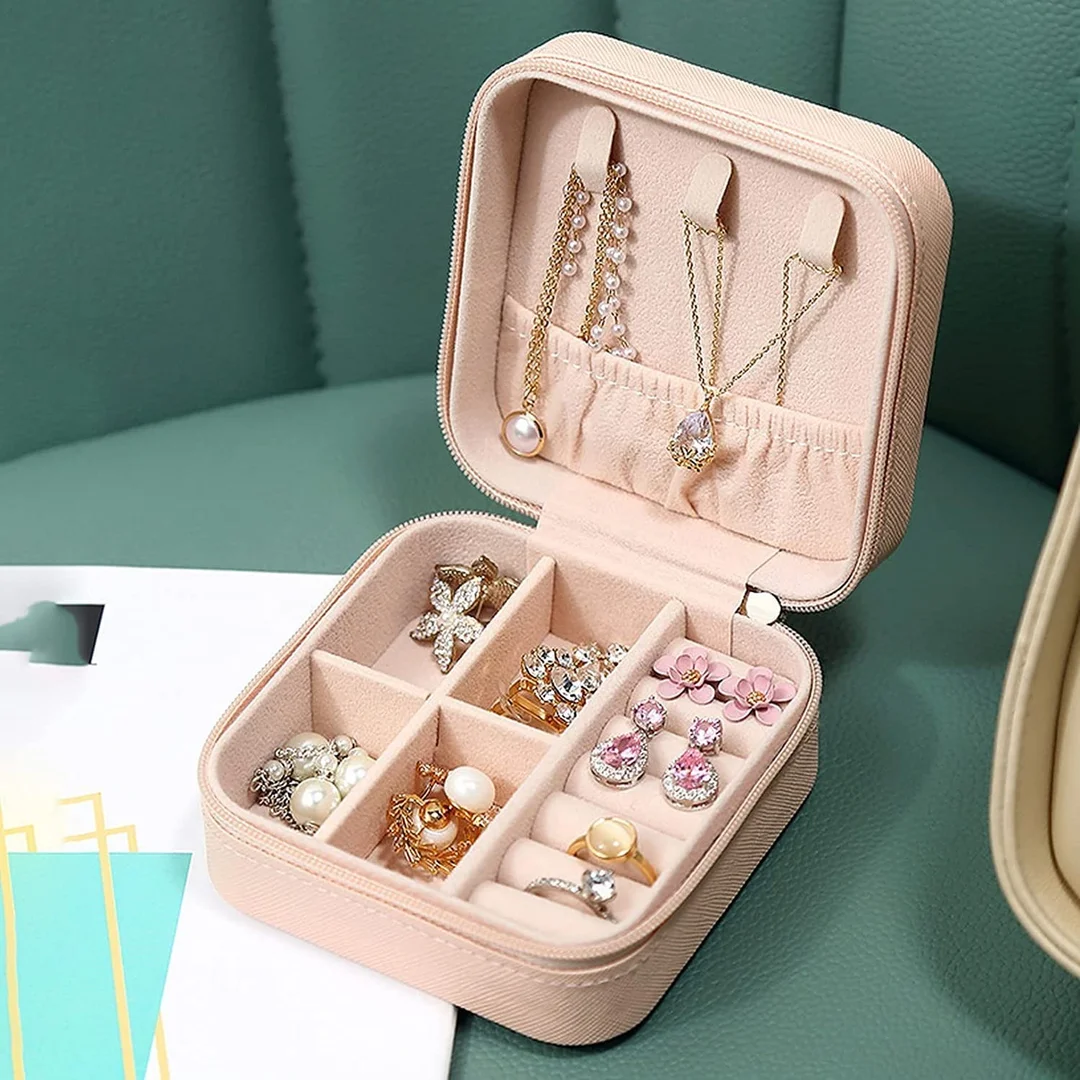Mini PU Leather Jewelry Box Portable Travel Jewelry Storage Case with Soft Velvet Lining for Rings, Earrings, Necklaces, Bracelets & Small Accessories Compact Jewellery Organizer for Women Multicolor image 4