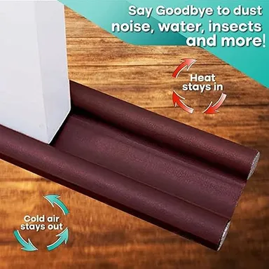 Twin Door Draft Stopper Double Sided Fabric Door Bottom Seal Guard for Noise Reduction Energy Saving Weatherproof Insulation Dust Blocking Home Office Room Door Protector Pack of 3 thumbnail 3