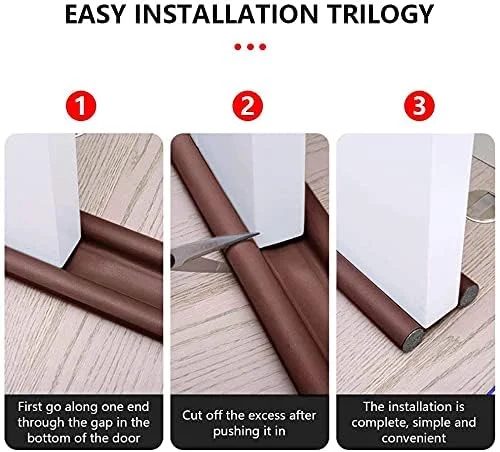 Twin Door Draft Stopper Double Sided Fabric Door Bottom Seal Guard for Noise Reduction Energy Saving Weatherproof Insulation Dust Blocking Home Office Room Door Protector Pack of 3 image 3