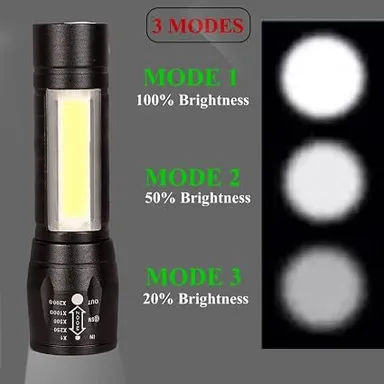 Mini LED Flashlight  Water Resistant Electric Pocket Torch with 4 Modes, Ultra-Bright LED Penlight for Camping, Hiking, Emergency, and Everyday Use thumbnail 1