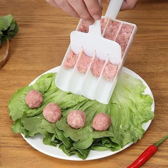 Kitchen Triple Meatball Maker Non-Stick DIY Meat Baller Spoon with Cutting Spade for Meatballs, Fish Balls, Cookie Dough, Falafel, Sorbet, Cake Pops, Dessert Scoop Kitchen Tool image 1
