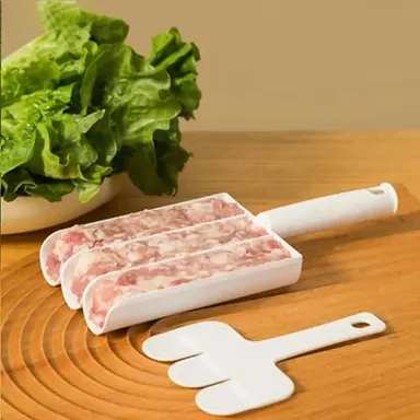 Kitchen Triple Meatball Maker Non-Stick DIY Meat Baller Spoon with Cutting Spade for Meatballs, Fish Balls, Cookie Dough, Falafel, Sorbet, Cake Pops, Dessert Scoop Kitchen Tool thumbnail 1