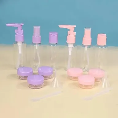 7-Pcs Leak Proof Travel Bottles Kit Refillable Toiletry Containers Set with Transparent Storage Pouch for Shampoo Lotion Body Wash Cream Soap Cosmetics Travel Accessories Multicolor TSA Friendly Portable Reusable Silicone Plastic Travel Packing Bottles thumbnail 2