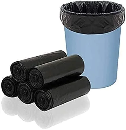 Medium Black Garbage Bags for Dustbin 30 Pieces, 19 x 21 Inches Trash Bags Covers for Wet & Dry Waste, Leak Resistant Kitchen Bin Liners for Home Office Cleaning image 1