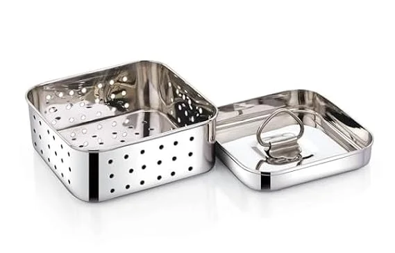Stainless Steel Paneer Maker & Cheese Mold with Lid 350 ml, Food Grade Tofu Press, Homemade Paneer & Cheese Maker, Kitchen Cheese Press Mold 10.4 × 10.4 × 4.2 cm, Reusable Dairy Making Tool for Homemade Paneer, Tofu, Cottage Cheese image 2