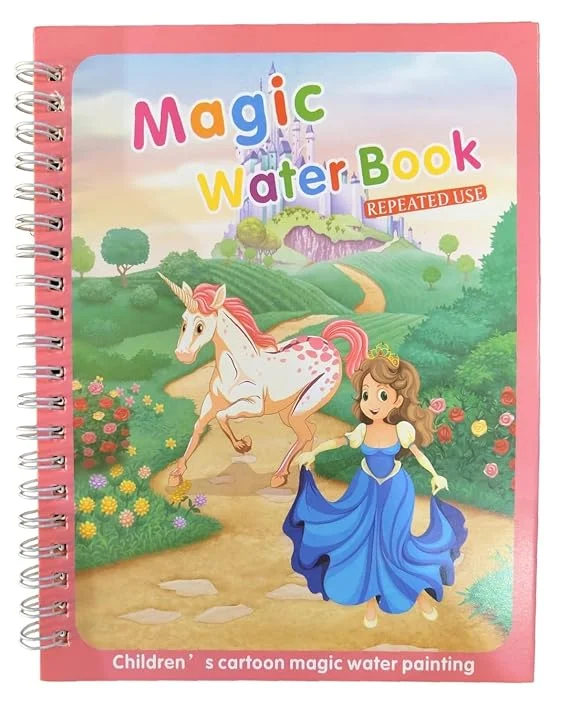 Magic Water Book Reusable Water Coloring Book with Magic Water Pen, Mess Free Doodle Drawing Pad, Educational Painting Activity Book, Reusable Magic Drawing Book for Toddlers, Preschool Kids, Boys & Girls Learning Toy Travel Activity Book image 3