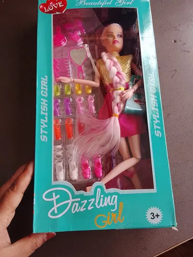 Stylish Girl Fashion Doll Set with Trendy Dress Accessories, Beautiful Toy Doll Play Set for Kids Girls, Creative Role Play Pretend Game Educational Gift Toy for Birthday and Fun Activities thumbnail 2