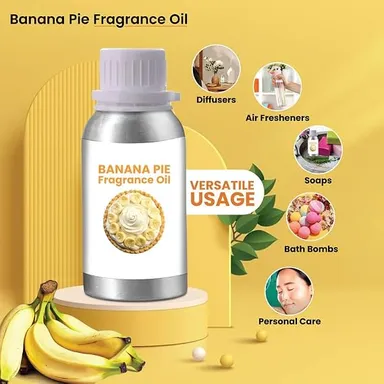 Banana Pie Fragrance Oil 100 ML for Soap Making, Scented Candles, Air Freshener, Cosmetic Ingredients & Aroma Diffuser Use | Sweet Banana Dessert Scent thumbnail 2