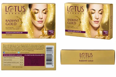 Lotus Herbals Radiant Gold Cellular Glow Facial Kit with 24K Gold, 4-Step Facial Care Kit for Radiance & Glow thumbnail 1