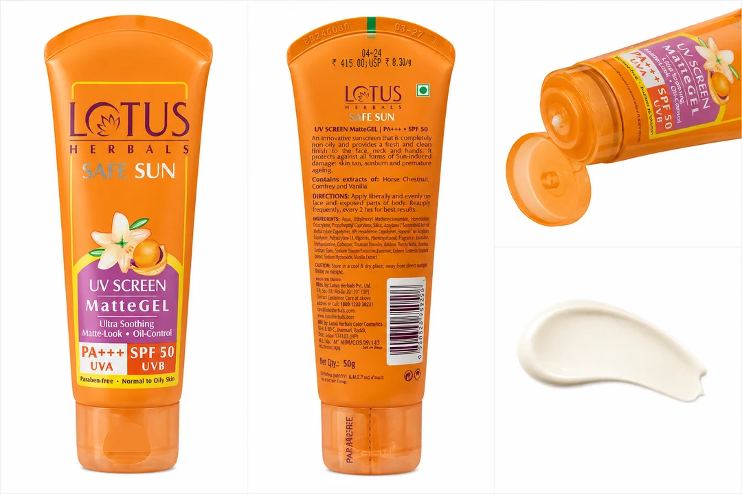Lotus Herbals Safe Sun UV Screen MatteGEL SPF 50 PA+++ Sunscreen image 2