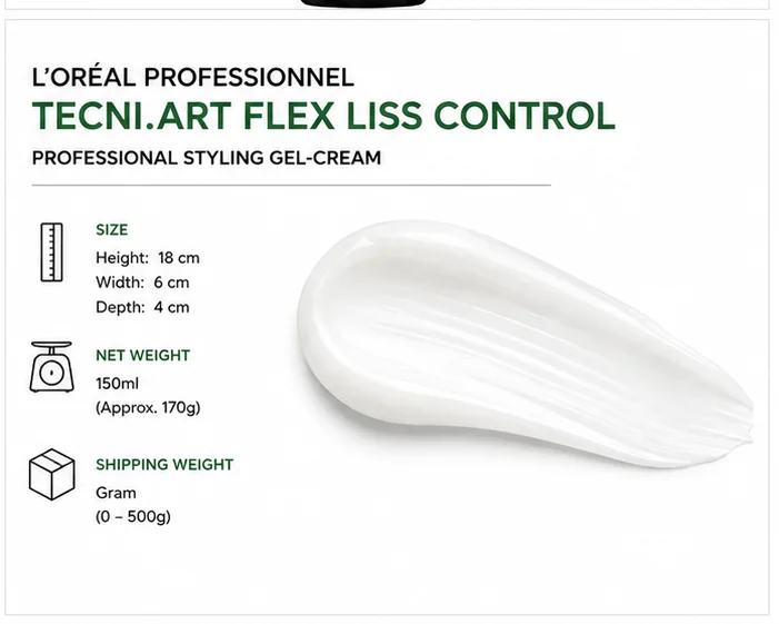 L'Oréal Professionnel Tecni.Art Flex Liss Control Styling Gel-Cream - 150ml image 4