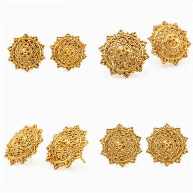 Traditional Gold-Plated Mandala Stud Earrings for Women & Girls thumbnail 1