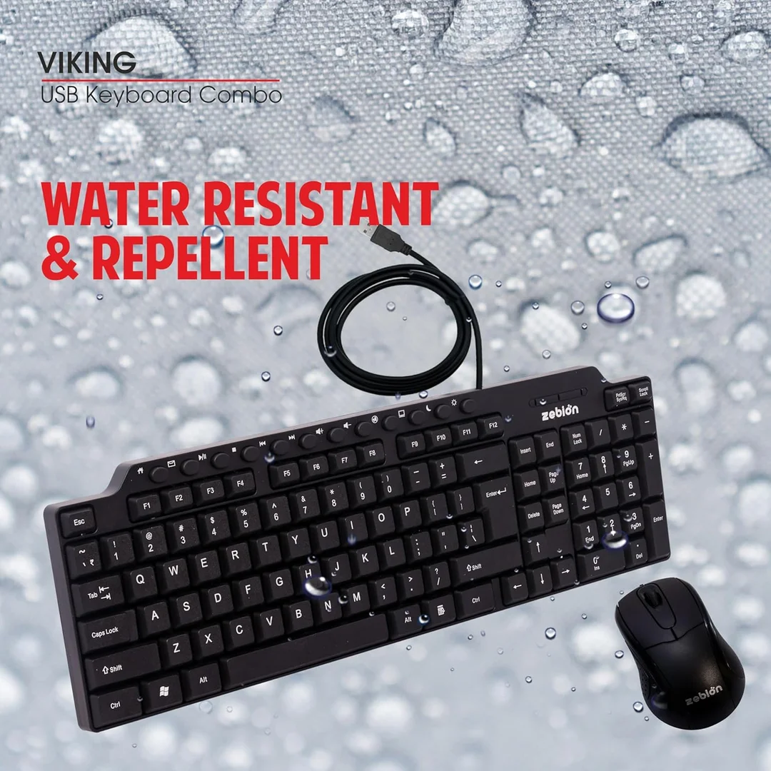 Zebion Vikings Wired Keyboard Mouse Combo, Black – Best Wired Keyboard and Mouse Combo for Gaming, PC, and Laptop image 4