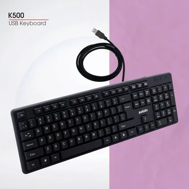 Zebion K500 USB Wired Keyboard 102‑Key Rugged Heavy‑Duty Ergonomic Clicky Touch Design with Rupee Key for PC Laptop India thumbnail 2