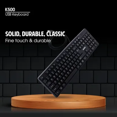 Zebion K500 USB Wired Keyboard 102‑Key Rugged Heavy‑Duty Ergonomic Clicky Touch Design with Rupee Key for PC Laptop India thumbnail 5