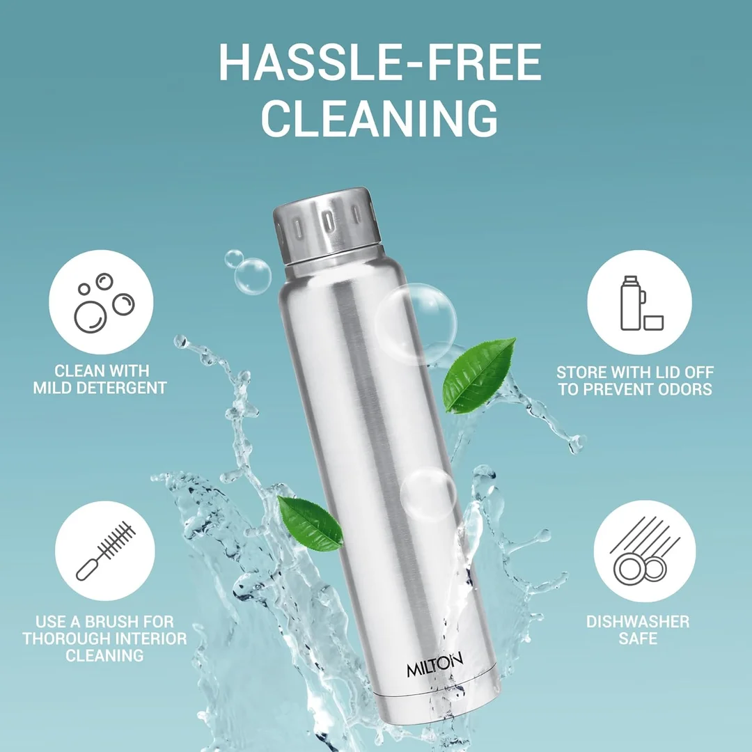 Milton Elfin 500 ml Thermosteel Vacuum Insulated Stainless Steel Water Bottle Leak-Proof Silver Office Gym School Daily Use, 24 Hr Hot Cold Performance image 6