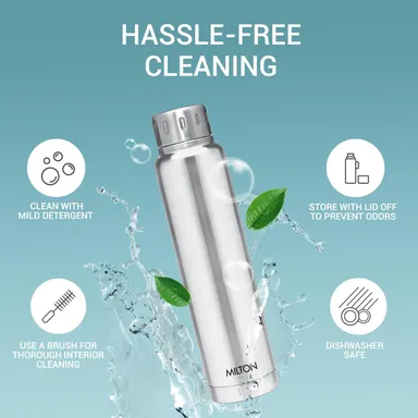 Milton Elfin 500 ml Thermosteel Vacuum Insulated Stainless Steel Water Bottle Leak-Proof Silver Office Gym School Daily Use, 24 Hr Hot Cold Performance thumbnail 5
