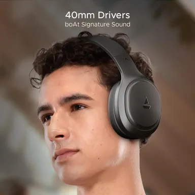 boAt Rockerz 430 Over-Ear Bluetooth Headphones with 40 mm Drivers, 40 H Playtime, BEAST™ Mode & ENx™ Tech – Black Sabre thumbnail 1