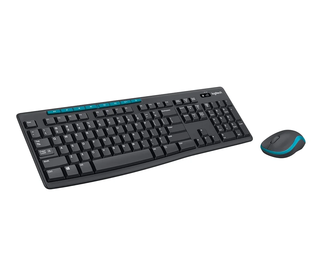 Logitech MK275 USB Wireless Keyboard and Mouse Combo Full-Size 2.4 GHz Nano Receiver with 8 Multimedia Keys, Spill-Resistant Design for Windows PC & Laptop image 3