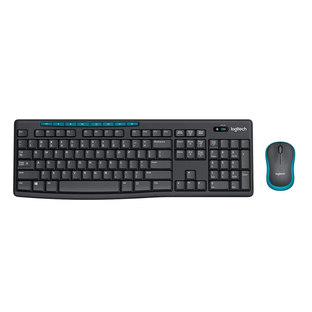 Logitech MK275 USB Wireless Keyboard and Mouse Combo Full-Size 2.4 GHz Nano Receiver with 8 Multimedia Keys, Spill-Resistant Design for Windows PC & Laptop image 1