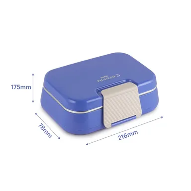 CELLO Pioneer Insulated Lunch Box with Steel Compartments, Fork & Spoon Set | Ideal for College, Office, & Outdoor Activities | Blue thumbnail 6