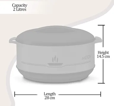 MILTON Buffet 2000 Inner Steel Insulated Casserole 2L Cherry Pink Double Wall Stainless Steel Food Warmer Hot Pot with Handles thumbnail 3