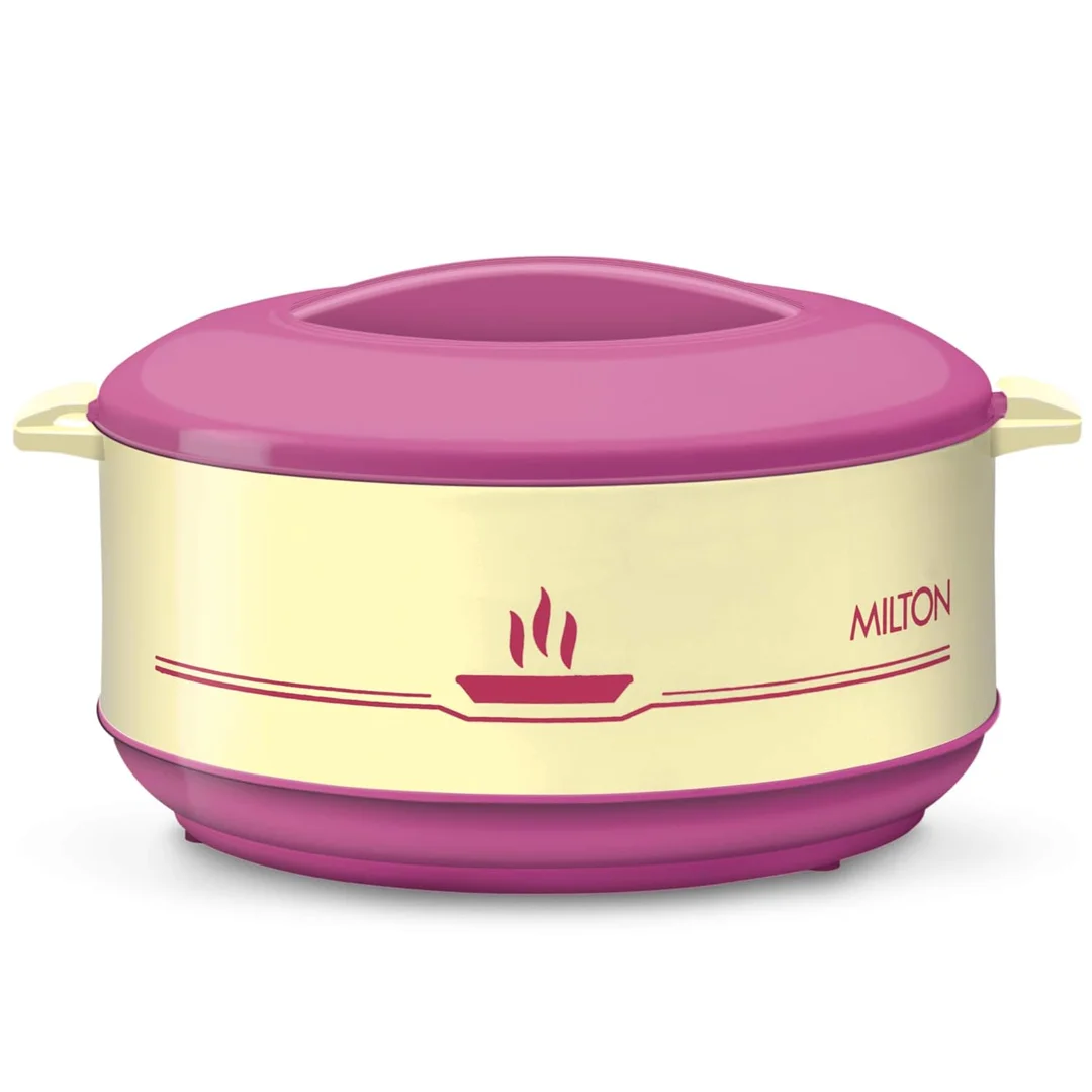 MILTON Buffet 2000 Inner Steel Insulated Casserole 2L Cherry Pink Double Wall Stainless Steel Food Warmer Hot Pot with Handles image 1