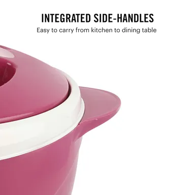 CELLO Insulated Steel Casserole for Roti, 1500ml, Pink | Hot Box for Kitchen | Hot Pot for Home | Chapati Box with Lid for Long Heat Retention thumbnail 4