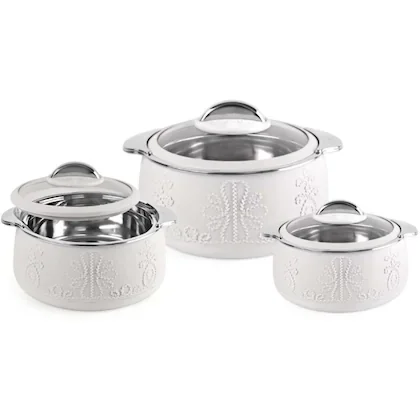 CELLO Royale Thermoware Insulated Casserole Set of 3, 600ml, 1100ml & 1600ml | BPA-Free Hot Food Storage & Serving image 1