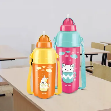  Milton Kool Trendy 500 Kids Plastic Insulated Water Bottle with Straw, 490 ml|Sipper Bottle, Leak Proof, BPA Free, Food Grade|School & Picnic Bottle, Cherry Pink thumbnail 5