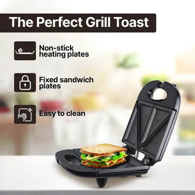 Prestige PSMFB 800W Sandwich Toaster with Fixed Non-Stick Plates 2-Slice Black – Quick Toast, Multi-Layer Sandwich Maker, 1 Yr Warranty thumbnail 2