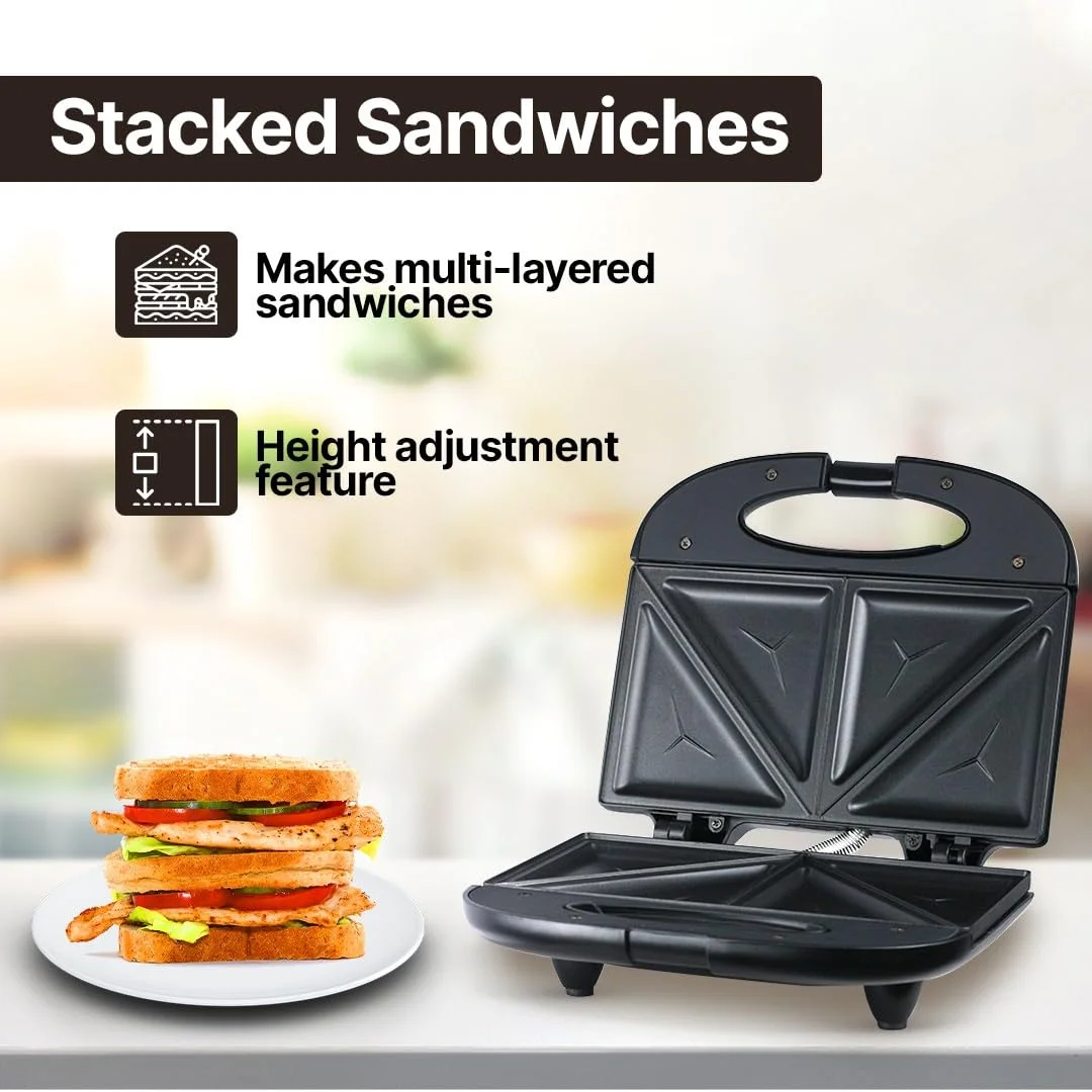 Prestige PSMFB 800W Sandwich Toaster with Fixed Non-Stick Plates 2-Slice Black – Quick Toast, Multi-Layer Sandwich Maker, 1 Yr Warranty image 4