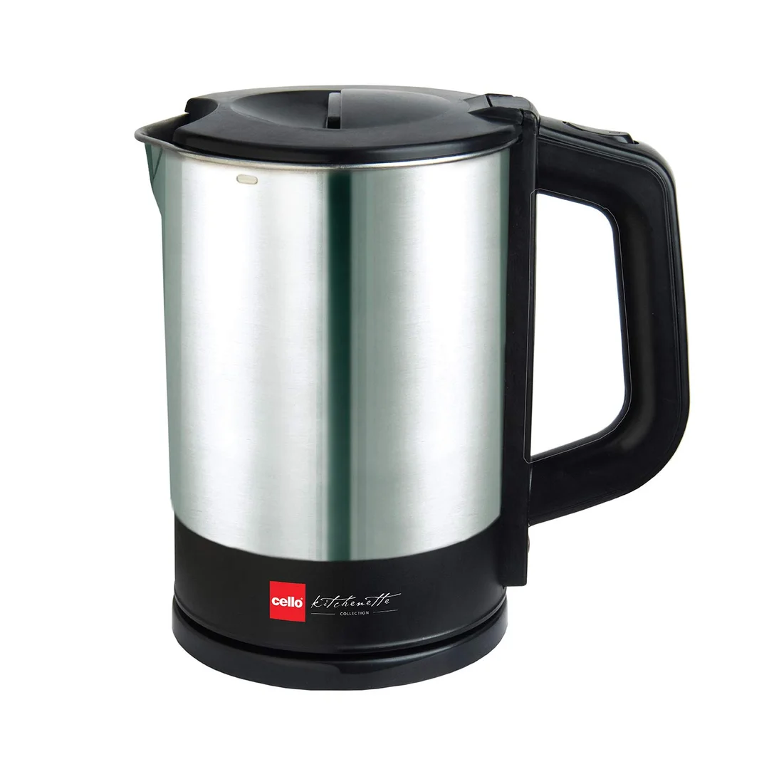 Cello Quick Boil 900 Electric Kettle | Stainless Steel | 1 Litre | 1200W Auto Shut Off | Easy Grip Handle | Travel, Office, Home Use image 1