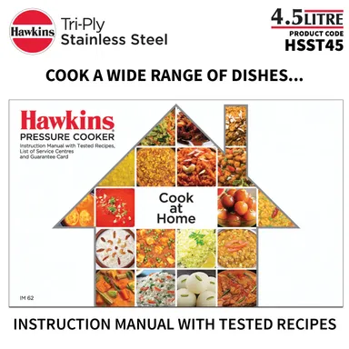 Hawkins 4.5L Triply Stainless Steel Pressure Cooker Inner Lid Induction Gas Compatible Heavy-Duty 3mm Base 18/8 Food-Grade Cookware for Indian Kitchen thumbnail 7