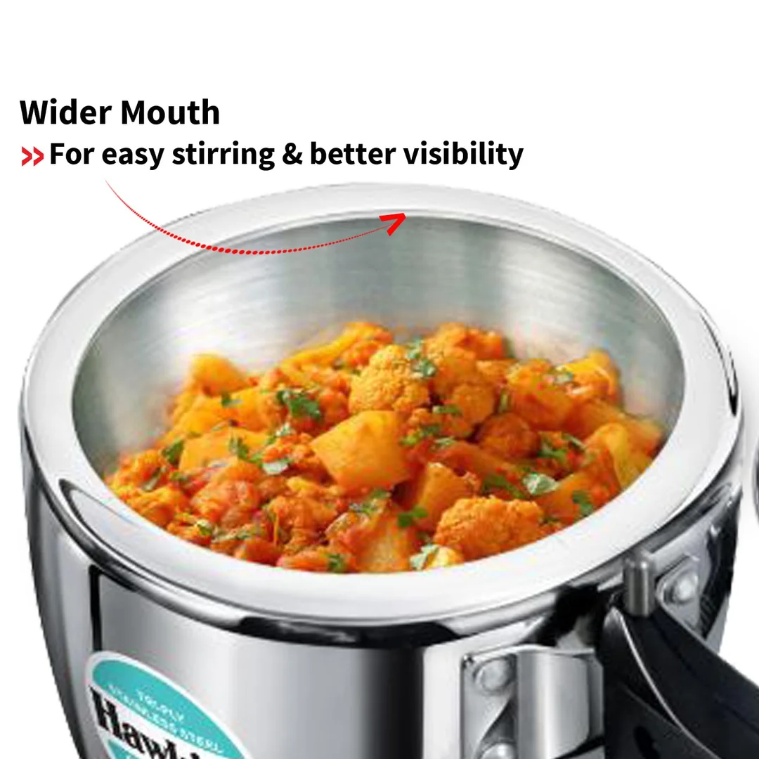 Hawkins 4.5L Triply Stainless Steel Pressure Cooker Inner Lid Induction Gas Compatible Heavy-Duty 3mm Base 18/8 Food-Grade Cookware for Indian Kitchen image 12
