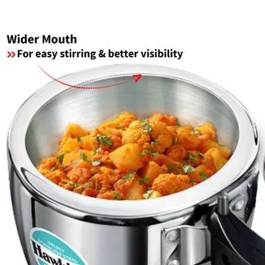 Hawkins 4.5L Triply Stainless Steel Pressure Cooker Inner Lid Induction Gas Compatible Heavy-Duty 3mm Base 18/8 Food-Grade Cookware for Indian Kitchen thumbnail 11