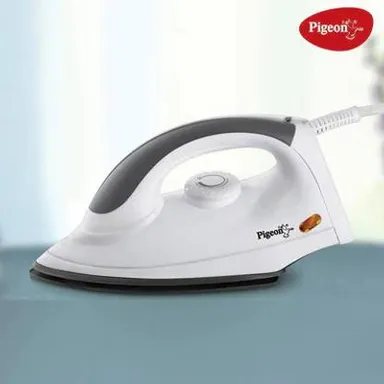Pigeon Comfy-Dry Iron 1000W | Lightweight White Dry Iron| Best for Cotton & Silk Clothes | Fast Heating| Ergonomic Design thumbnail 1