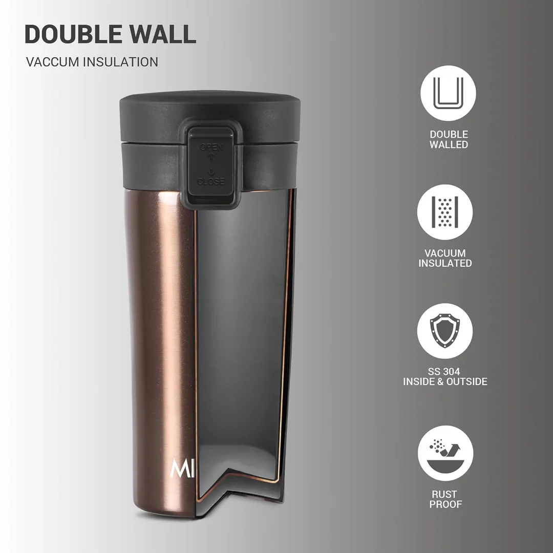 MILTON Thermosteel Vacuum Insulated Travel Coffee Mug 300ml | Black, ISI Certified, Spill Proof, Leakproof & Rustproof | Prolonged Hot & Cold Retention, Easy Sip, On-The-Go Coffee Cup image 50