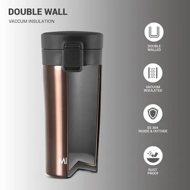 MILTON Thermosteel Vacuum Insulated Travel Coffee Mug 300ml | Black, ISI Certified, Spill Proof, Leakproof & Rustproof | Prolonged Hot & Cold Retention, Easy Sip, On-The-Go Coffee Cup thumbnail 49