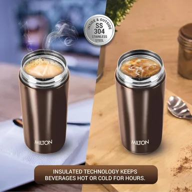 MILTON Thermosteel Vacuum Insulated Travel Coffee Mug 300ml | Black, ISI Certified, Spill Proof, Leakproof & Rustproof | Prolonged Hot & Cold Retention, Easy Sip, On-The-Go Coffee Cup thumbnail 63