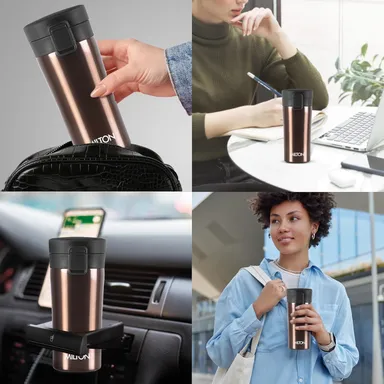 MILTON Thermosteel Vacuum Insulated Travel Coffee Mug 300ml | Black, ISI Certified, Spill Proof, Leakproof & Rustproof | Prolonged Hot & Cold Retention, Easy Sip, On-The-Go Coffee Cup thumbnail 59
