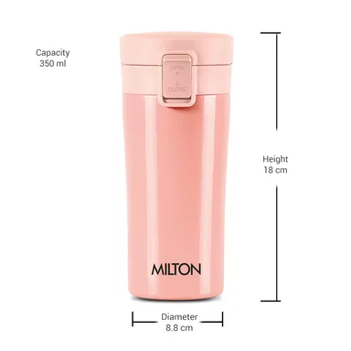 MILTON Thermosteel Vacuum Insulated Travel Coffee Mug 300ml | Black, ISI Certified, Spill Proof, Leakproof & Rustproof | Prolonged Hot & Cold Retention, Easy Sip, On-The-Go Coffee Cup thumbnail 3