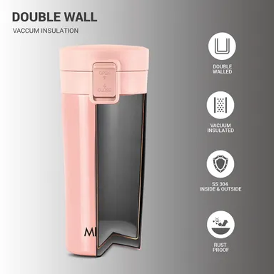 MILTON Thermosteel Vacuum Insulated Travel Coffee Mug 300ml | Black, ISI Certified, Spill Proof, Leakproof & Rustproof | Prolonged Hot & Cold Retention, Easy Sip, On-The-Go Coffee Cup thumbnail 16