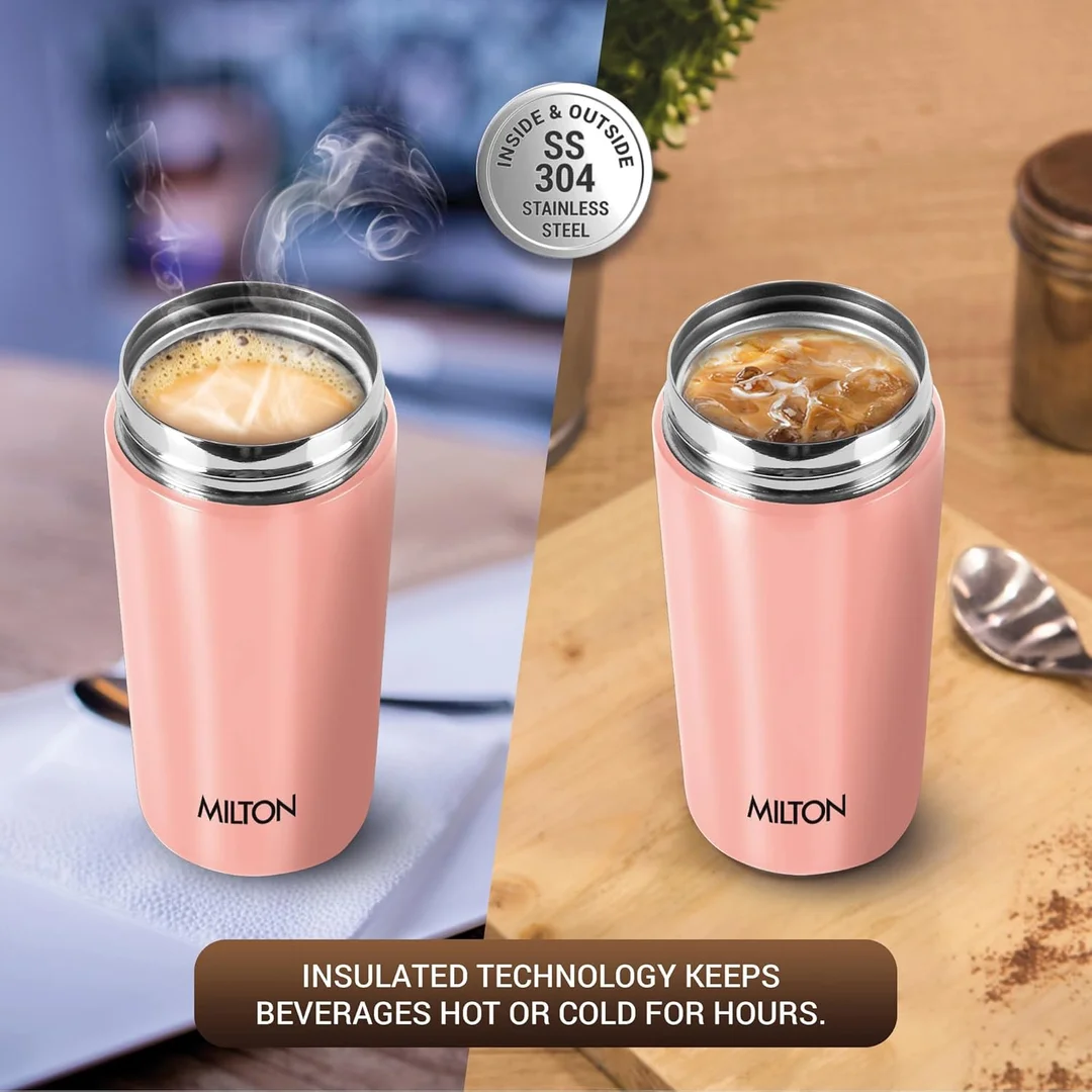 MILTON Thermosteel Vacuum Insulated Travel Coffee Mug 300ml | Black, ISI Certified, Spill Proof, Leakproof & Rustproof | Prolonged Hot & Cold Retention, Easy Sip, On-The-Go Coffee Cup image 18