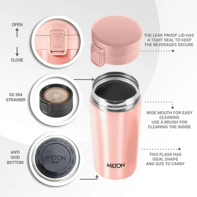MILTON Thermosteel Vacuum Insulated Travel Coffee Mug 300ml | Black, ISI Certified, Spill Proof, Leakproof & Rustproof | Prolonged Hot & Cold Retention, Easy Sip, On-The-Go Coffee Cup thumbnail 31